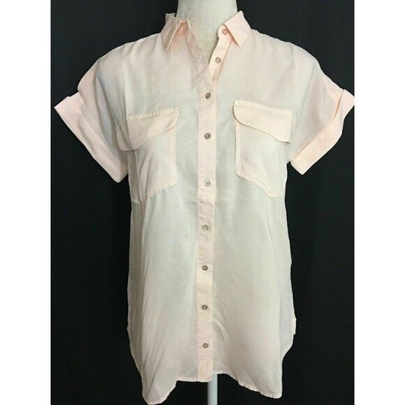 massimo dutti Baby Pink Short Sleeve top - Picture 1 of 8